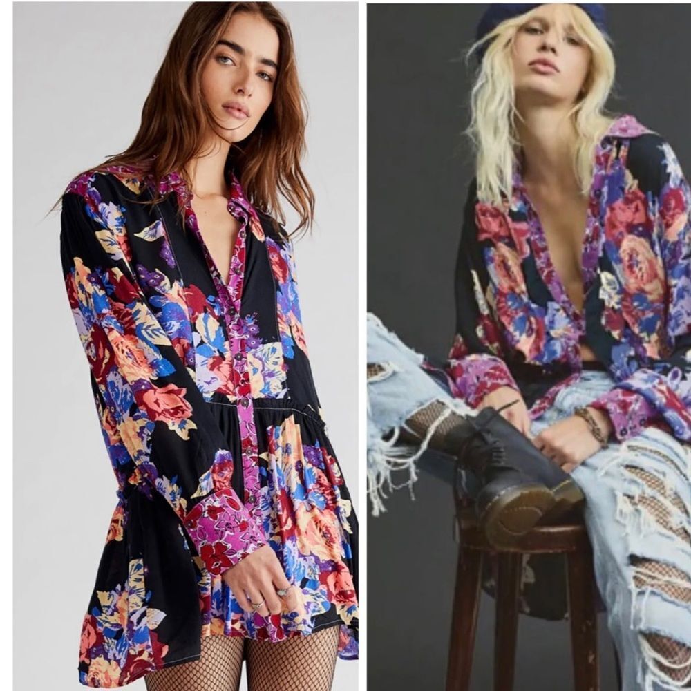 New Free People Brunch a Bunch Floral Hold combo
swing tunic size M